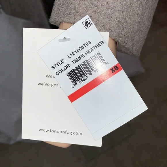 London Fog Women’s Double Breasted Peacoat with Scarf - Picture 5 of 7